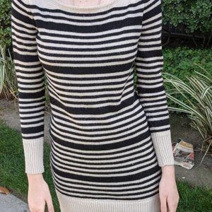 black and white sweater dress